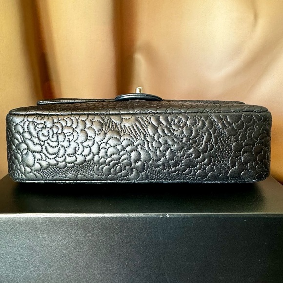 40% OFF! CHANEL Black Camellia-Embossed Lambskin Classic Medium Double Flap Bag - Picture 8 of 16